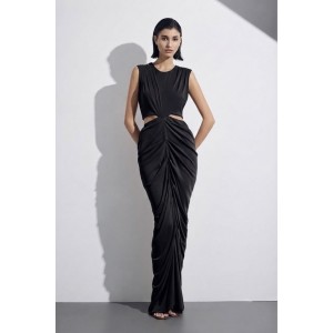 Christelle Nima Cut-Outs Black Maxi Φόρεμα