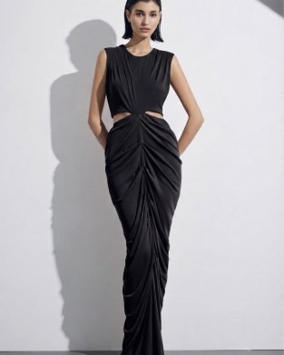 Christelle Nima Cut-Outs Black Maxi Φόρεμα