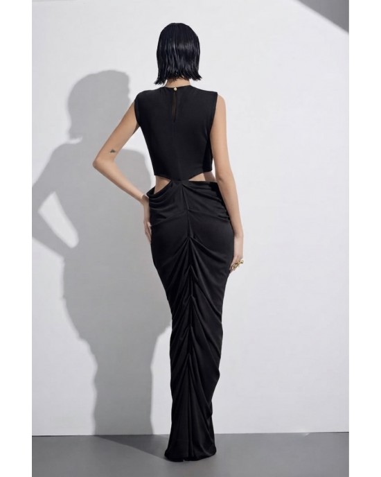Christelle Nima Cut-Outs Black Maxi Φόρεμα