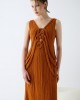 Christelle Nima Sculptural Braided Details Maxi Earthy Rust Φόρεμα