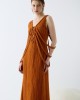 Christelle Nima Sculptural Braided Details Maxi Earthy Rust Φόρεμα