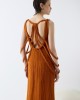 Christelle Nima Sculptural Braided Details Maxi Earthy Rust Φόρεμα