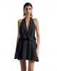 Christelle Nima Plunge Halter Mini Black Φόρεμα