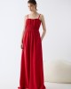 Christelle Nima Shirred Bodice Red Maxi Φόρεμα