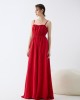 Christelle Nima Shirred Bodice Red Maxi Φόρεμα