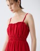 Christelle Nima Shirred Bodice Red Maxi Φόρεμα