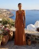 Christelle Nima Sculptural Braided Details Maxi Earthy Rust Φόρεμα