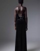 Christelle Nima Backless Velvet Gown Black Maxi Φόρεμα