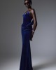 Christelle Nima Backless Velvet Gown Royal Blue Maxi Φόρεμα
