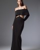 Christelle Nima Off-Shoulder Cutout Black Maxi Φόρεμα