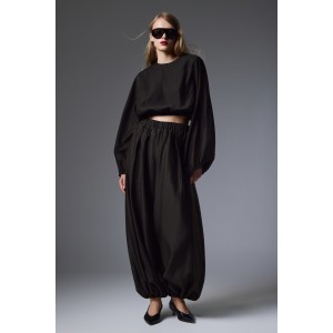 Christelle Nima Satin Balloon Black Παντελόνι