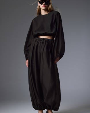 Christelle Nima Satin Balloon Black Παντελόνι