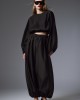 Christelle Nima Satin Balloon Black Παντελόνι