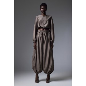 Christelle Nima Satin Balloon Grey Παντελόνι