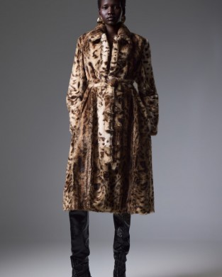 Christelle Nima Leopard Faux Fur Παλτό
