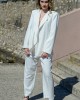Ckontova Σακάκι With Frill & Cropped Παντελόνι Off White