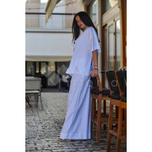 Ckontova Linen White Shortsleeve Πουκάμισο & Παντελόνι