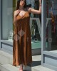 Ckontova Polka Dot Silky Bronze Φόρεμα