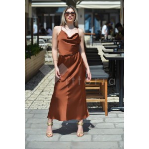 Ckontova Satin Top Bronze & Satin Φούστα