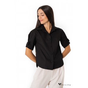 Ckontova Κοντομάνικο Πουκάμισο Μαύρο