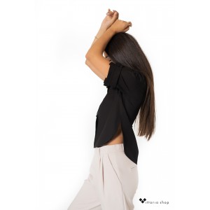 Ckontova Κοντομάνικο Πουκάμισο Μαύρο