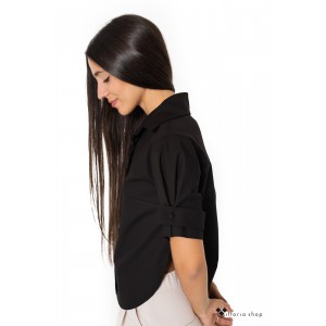 Ckontova Κοντομάνικο Πουκάμισο Μαύρο