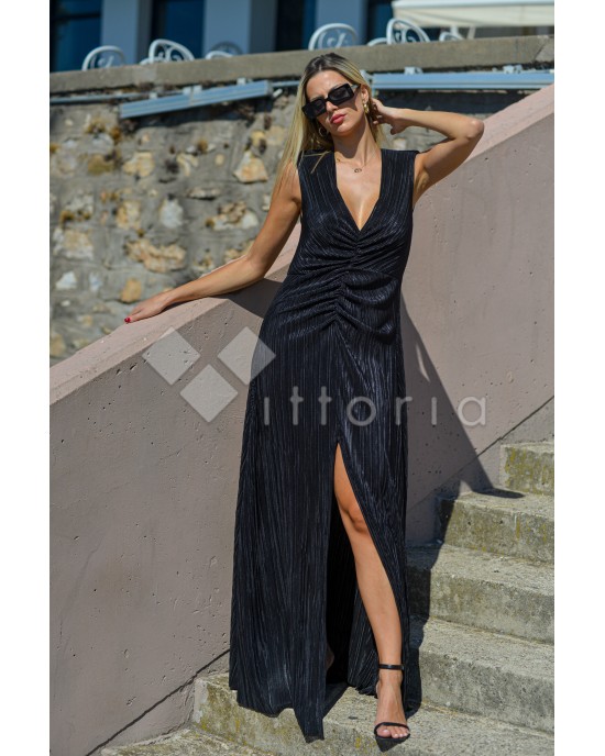 Ckontova Φόρεμα Με Πιέτες Μαύρο