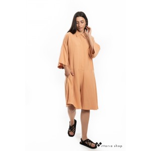 Ckontova Κοντή Ολόσωμη Φόρμα Τερακότα