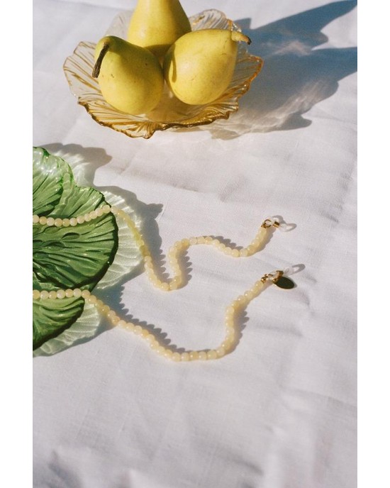 Coco Bonito Pastella Chalcedony Jade Αλυσίδα Γυαλιών Ηλίου Κίτρινο
