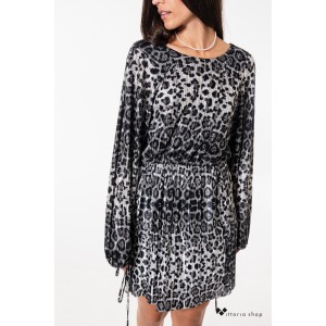 C-throu Mini Soleil Animal Print Φόρεμα Γκρι