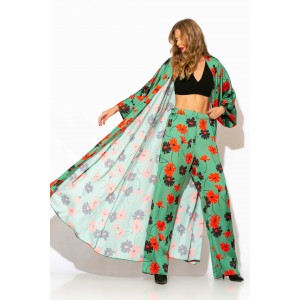 C-throu Σατέν Εμπριμέ Παντελόνα