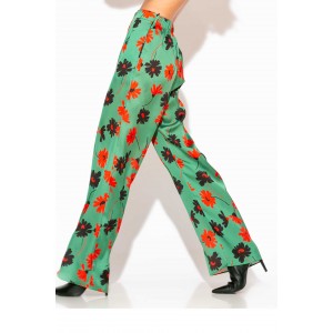 C-throu Σατέν Εμπριμέ Παντελόνα