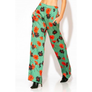 C-throu Σατέν Εμπριμέ Παντελόνα