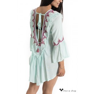 Dar Mode Καφτάνι Κοντό Light Μπλε