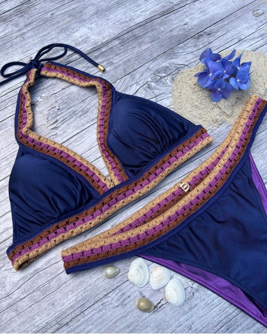 Despi Crocheted Reversible Μπικίνι Purple/Navy