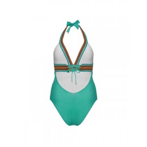 Despi Crocheted Reversible Malachite/White Ολόσωμο Μαγιό