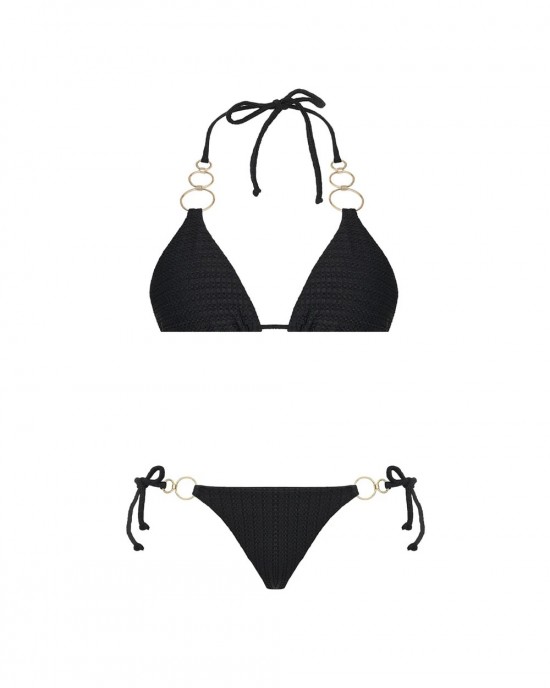 Despi Multi Rings Tie Black Μπικίνι