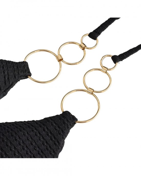 Despi Multi Rings Tie Black Μπικίνι