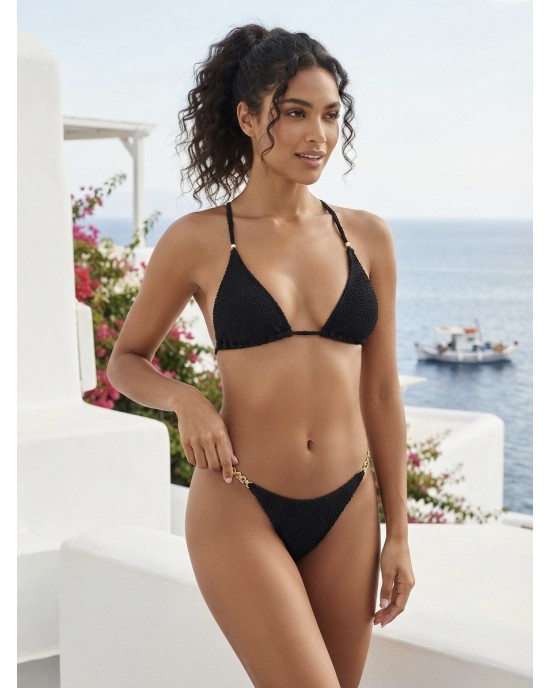 Despi Gold Chain Black Μπικίνι