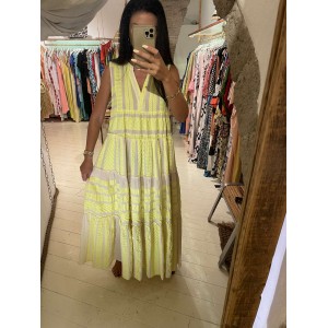 Devotion Ella Μακρύ Αμάνικο Φόρεμα Neon Κίτρινο