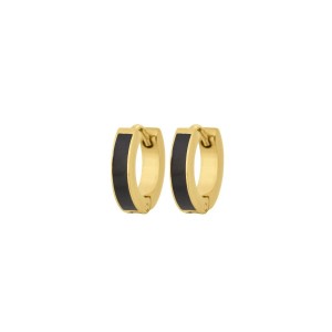 Edblad Enamel Hoops Black Gold Σκουλαρίκια Edblad Enamel Hoops Black Gold Σκουλαρίκια