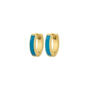 Edblad Enamel Hoops Turquoise Gold Σκουλαρίκια