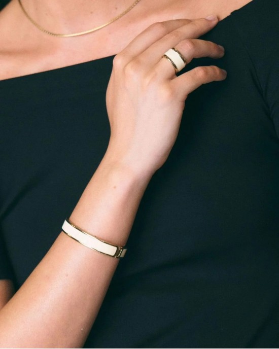 Edblad Frame Enamel Off White Gold Δαχτυλίδι