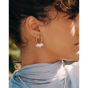 Edblad Pearl Signet Hoops Gold Σκουλαρίκια