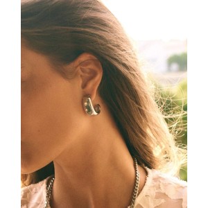 Edblad Selena Hoops L Steel Σκουλαρίκια