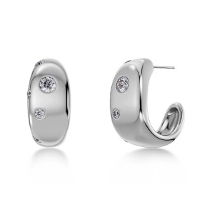 Edblad Selena Hoops L Steel Σκουλαρίκια