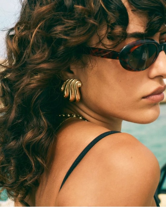 Edblad Corazza Studs L Gold Σκουλαρίκια