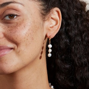 Edblad Iris Pearl Σκουλαρίκια Κρίκους White Gold