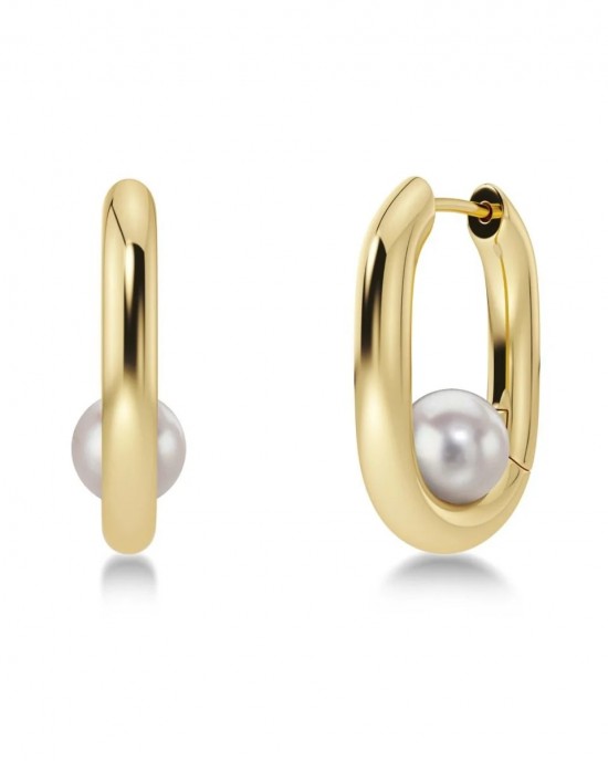 Edblad Modernist Pearl Hoops L Gold Σκουλαρίκια