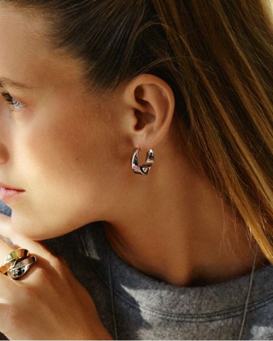 Edblad Helix Hoops L Steel Σκουλαρίκια